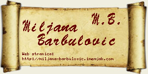 Miljana Barbulović vizit kartica